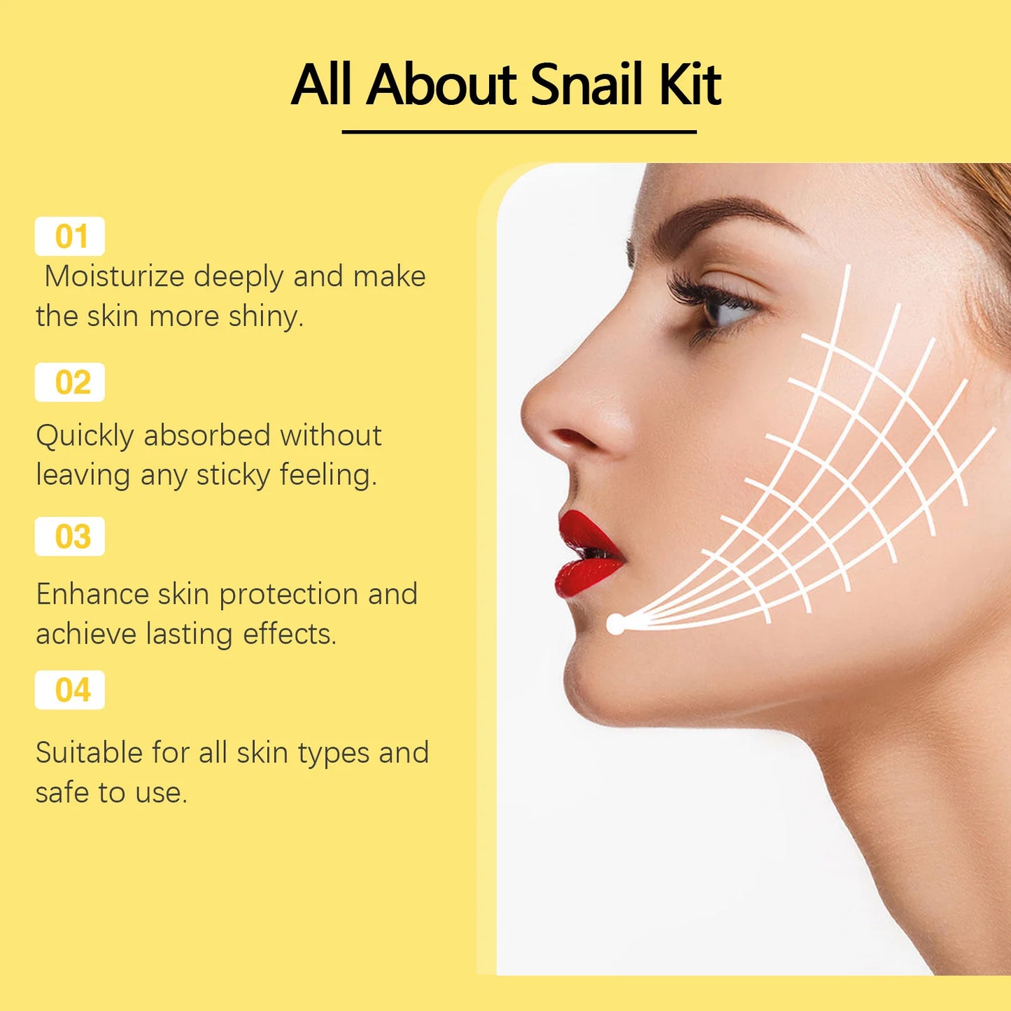 Ouhoe 1set Snail Mucin 96 Skin Care Set Moisturizing Smooth Fade Fine Lines Tighten Firming Gowing Face Repairing Face Serum Kit