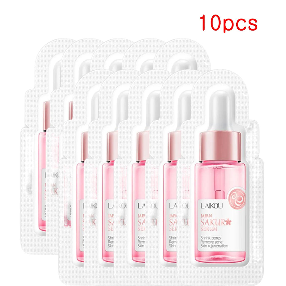 5/10pcs 1ml Moisturizing Face Serum Nourishing Rejuvenation Pore Shrinking Smoothing Skin Care Travel Size for Unisex
